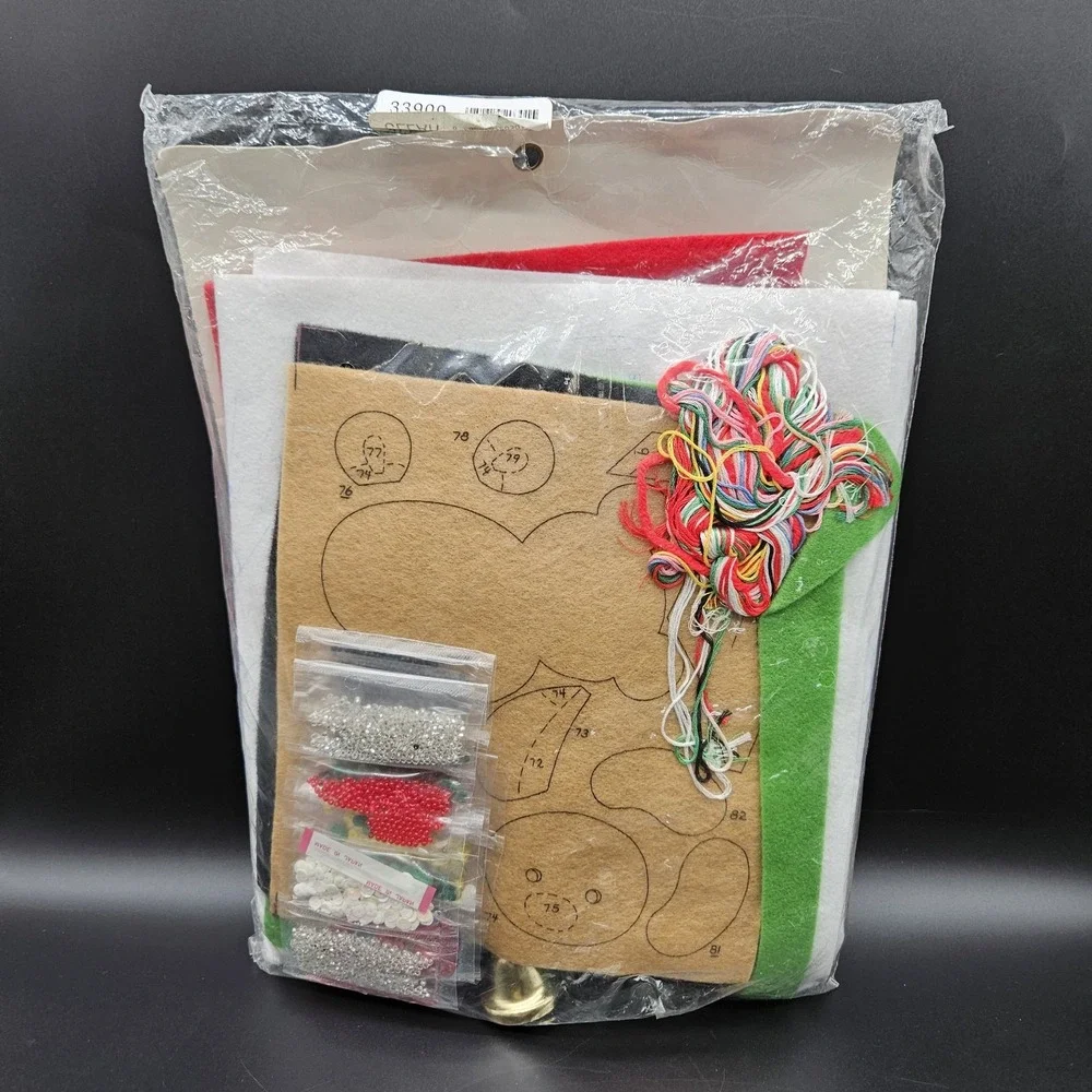 Vintage Bucilla Christmas Kit Ho Ho Ho Santa Claus Felt Banner 82963 NEW